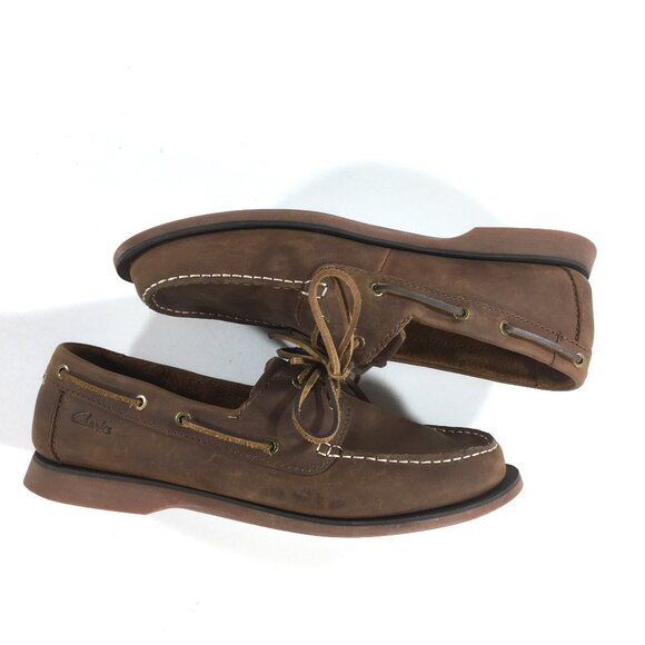 Clarks Port View Slip On Boat Shoes Mens Size 10.5 M Brown Leather 11826 main image 7